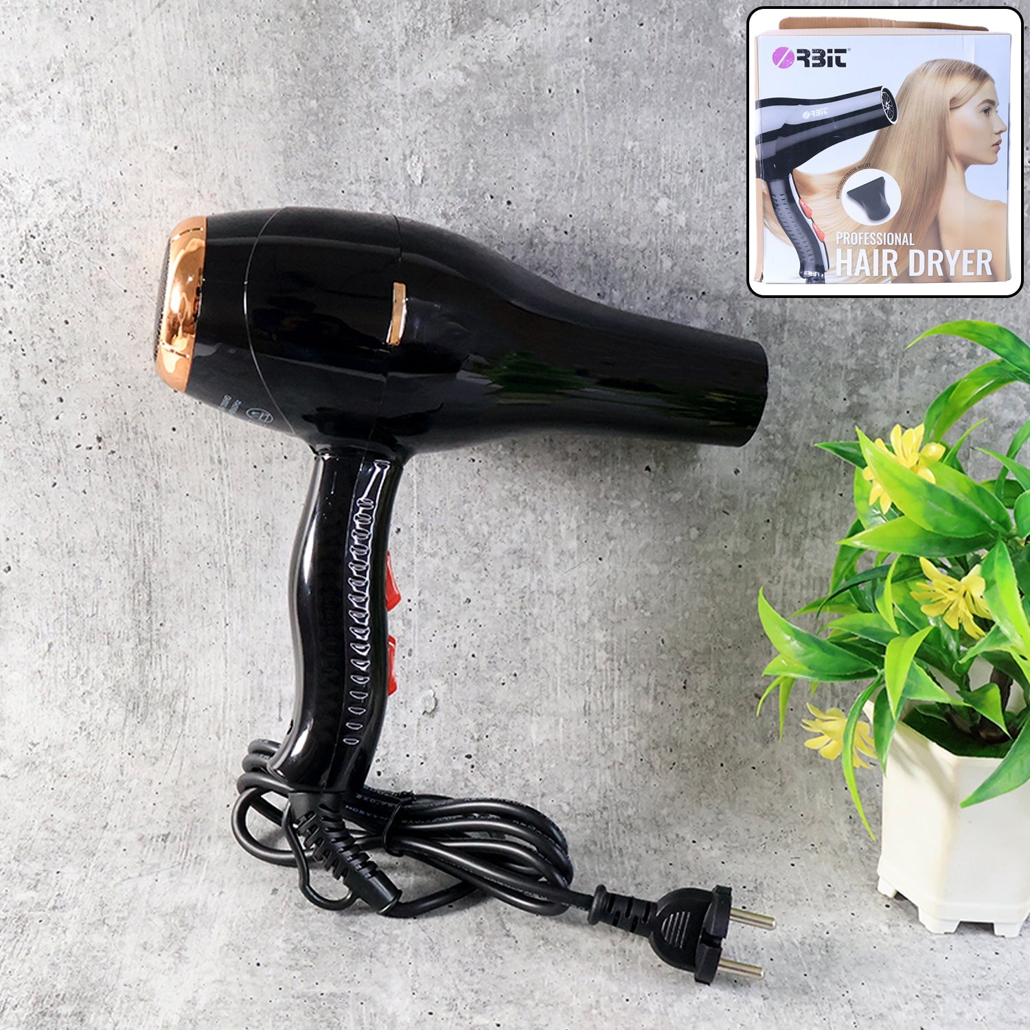 Orbit Professional Electric Hair Dryer with Concentrator Nozzle (1 Pc) Orbit Professional Electric Hair Dryer with Concentrator Nozzle (1 Pc)